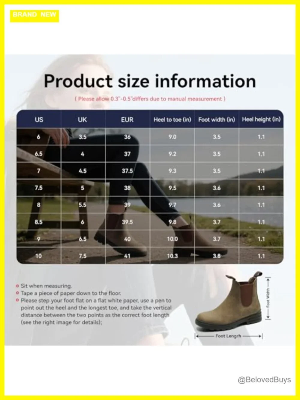 Faux Leather Waterproof Chelsea Hiking Boots Slip-On Women's